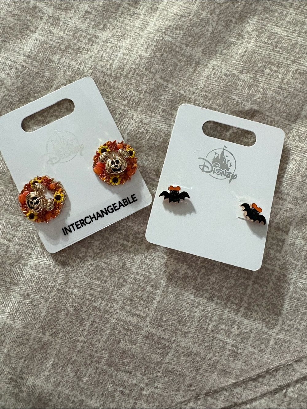 Disney parks, interchangeable earrings gold tone for Halloween fall kids/adults